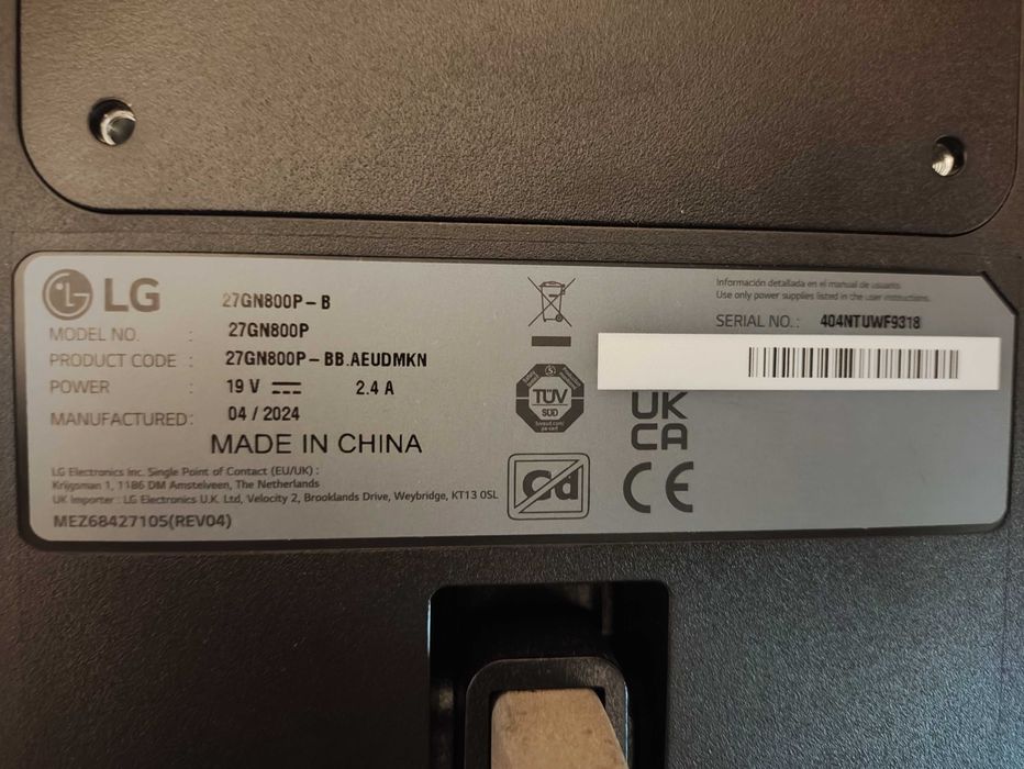 Monitor 27" QHD LG Ultragear [144Hz]