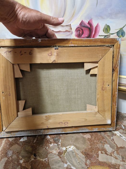 Стара страхотна антикварна авторска картина масло върху платно