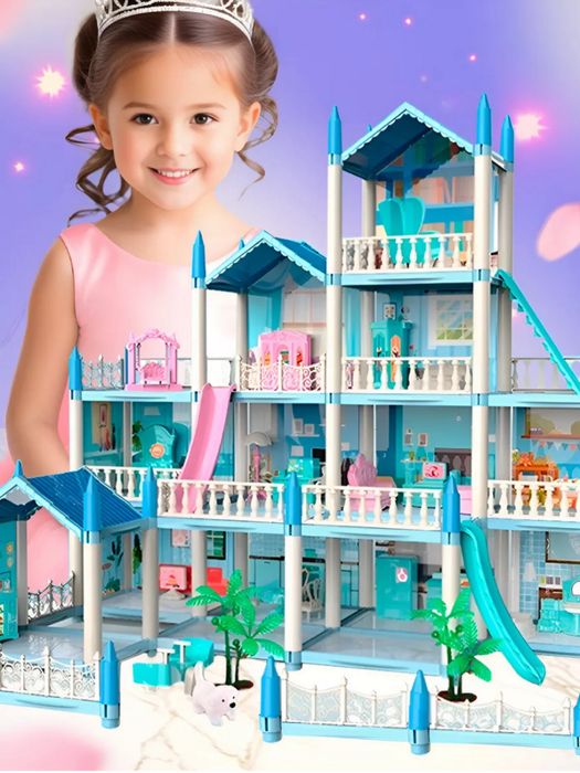 Кукольный домик в голубом цвете