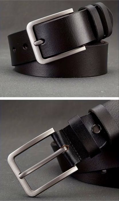 Мъжки спортно/ежедневен колан с изчистена катарама/Плътна естест. кожа