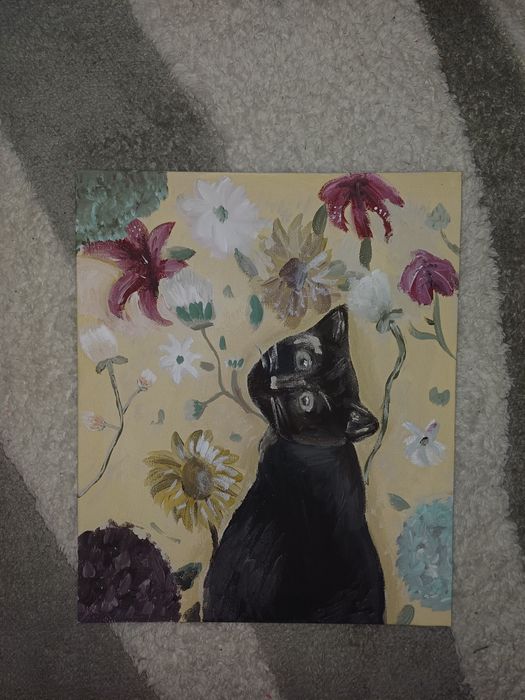 Pictură pisică neagră