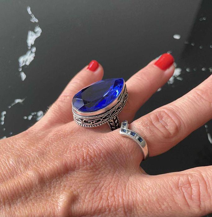 Inel Argint 925 Vintage cu Piatra Semipretioasa Tanzanit