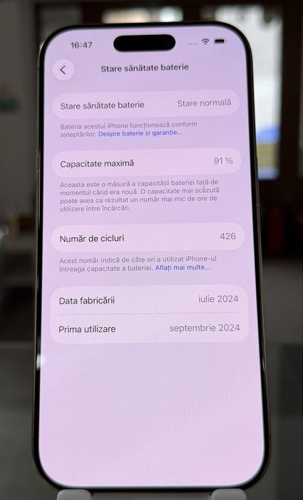 iPhone 16 Pro E-Sim Preț 3000 lei fix