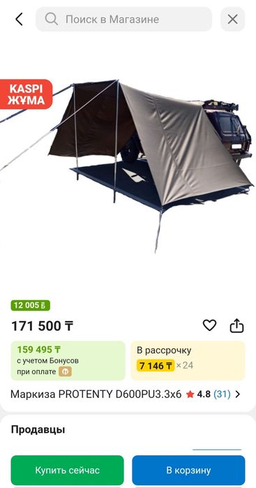 Маркиза для авто