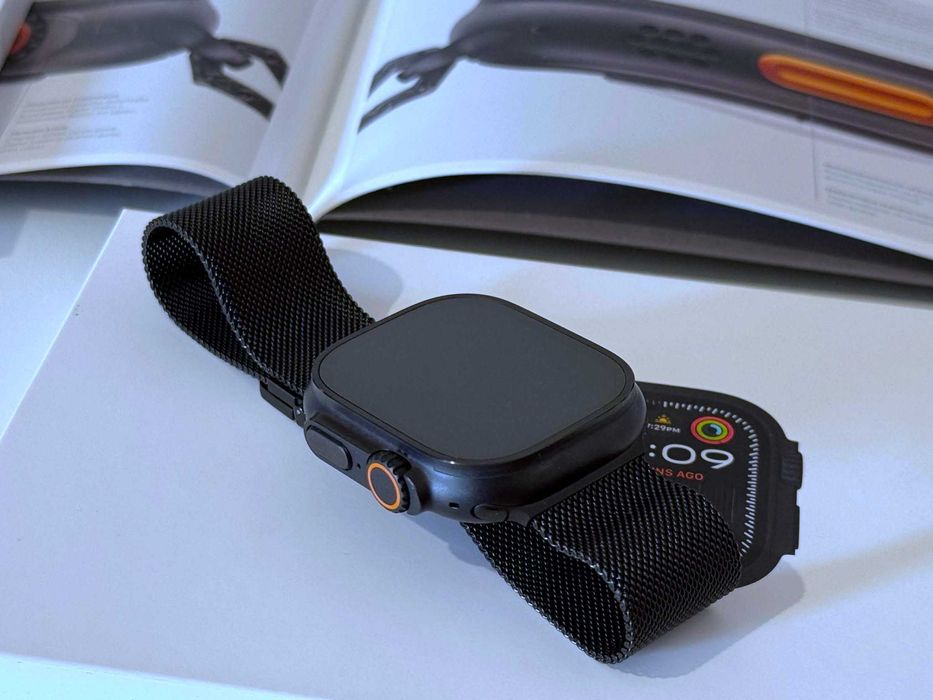 Бартер! Гаранция! Apple Watch Ultra 2 Black Titanium Case (Черен) Milanese Loop 99% Батерия.