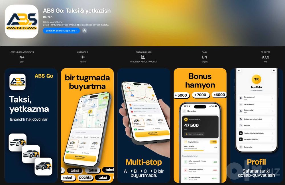 Tayyor Yandex Go uslubidagi superilova! Taksi, Ovqat, Market platforma