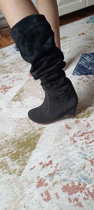 Сапоги зимние замша