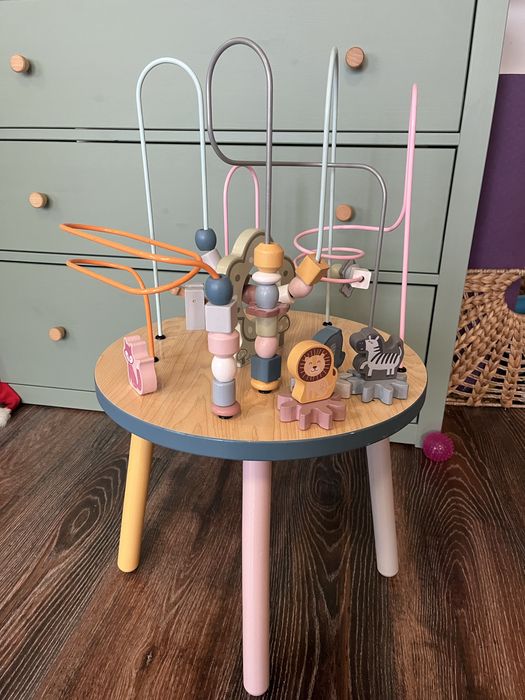 дървена маса за игра c активности polar b viga toys