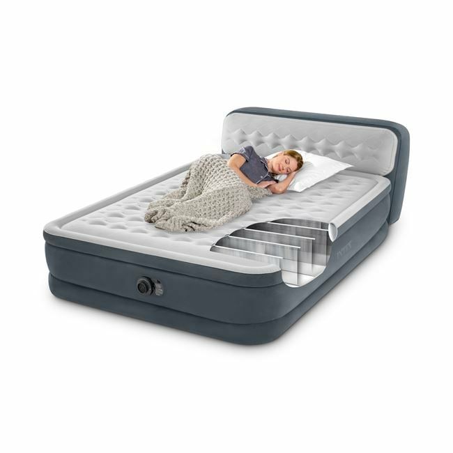 Надуваем матрак за с табла и вградена помпа 236x152x46cm