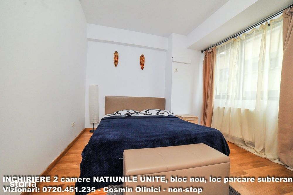 Inchiriere 2 camere NATIUNILE UNITE, boc nou, parcare subterana