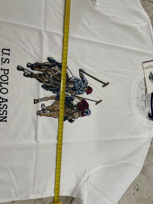 Tricou U S Polo Assn alb barbati marimea L