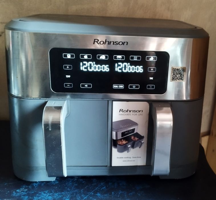 Фритюрник с горещ въздух Air Fryer Rohnson R 2844, 2 кошници,