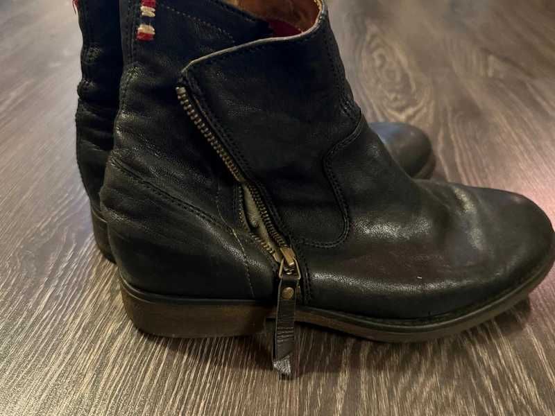 Cizme Chelsea Napapijri din piele naturală, negre, mărimea 40