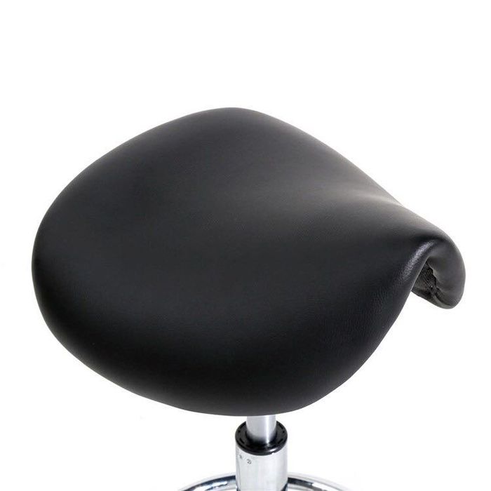 Scaun pentru salon, Piele ecologica/Metal, 40 x 70 cm, Negru