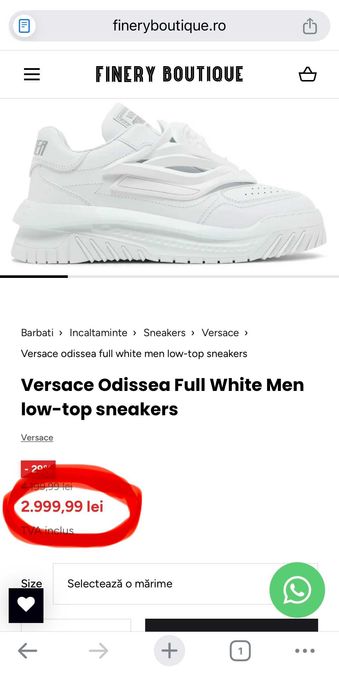 [Premium Quality] Adidasi/sneakers barbati Versace Odissea Full White