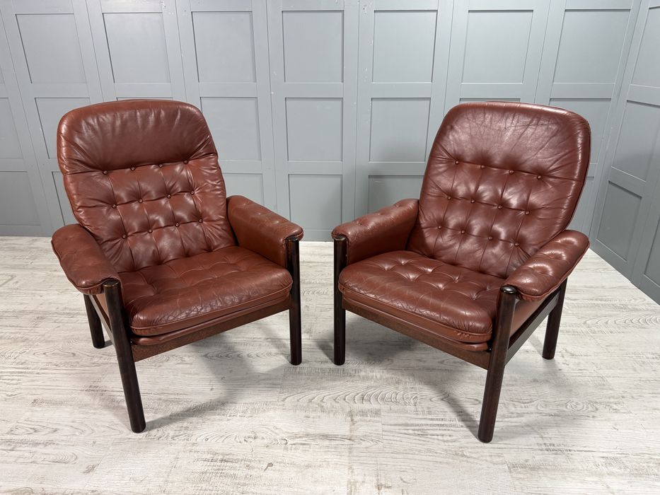 Скандинавски кресла, естествена кожа Д1171