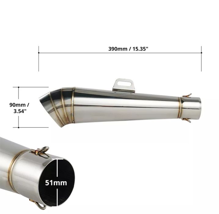 Evacuare moto cromat inox toba finala esapament ATV motocicleta ars