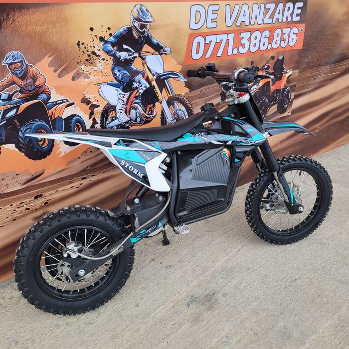 Motocross copii electric 1000W, 48V KXD pro 3 viteze, roti R14/12
