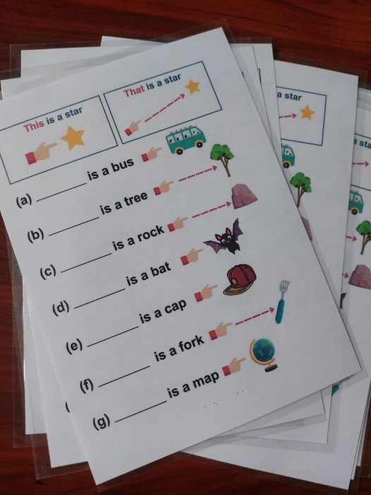 ko'rgazmali qurollar, ingliz tili o'qituvchilari uchun tarqatma