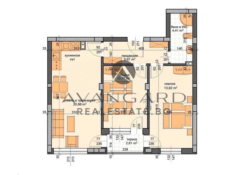 оф.22003 Тристаен Обзаведен Кючук Париж