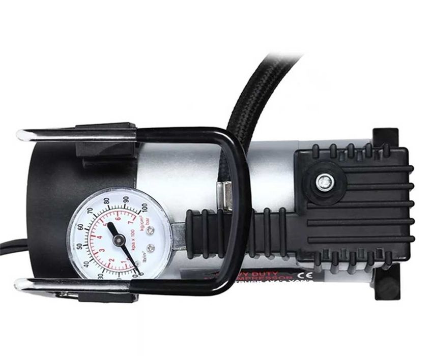 Метален компресор с манометър за гуми - 12V/120W