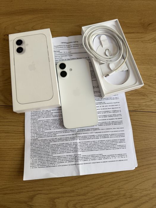 Бартер като нов iPhone 16 256 бял Йетел гаранция