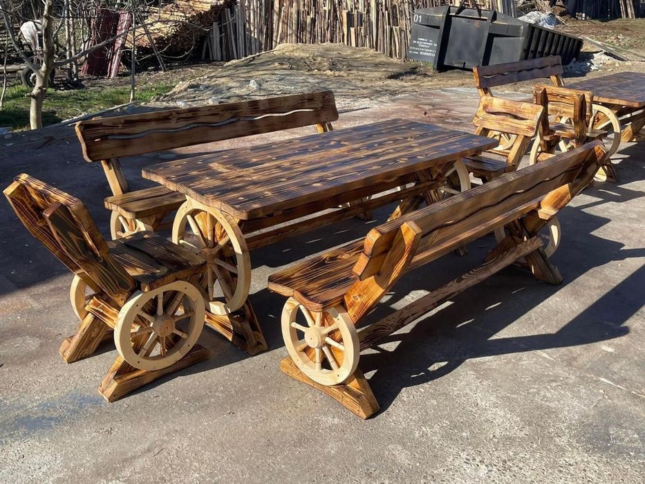 masă rustică din lemn masiv – lucrată manual | la comandă