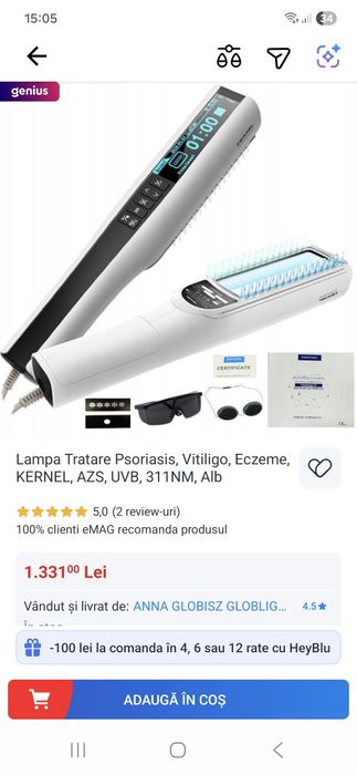 Vand lampa pentru tratarea petelor de vitiligo a eczemelor si altele