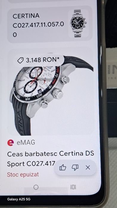 Vand ceas certina nou