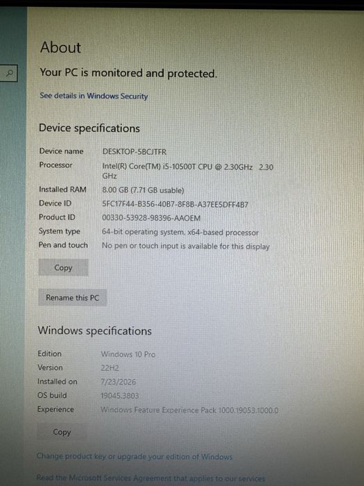 Мини компютър + ГАРАНЦИЯ Lenovo ThinkCentre M90q, Intel Core i5-10500T (2.30GHz, 12MB), Windows 10 Pro 64, 8.0GB, 1x512GB SSD PCIe