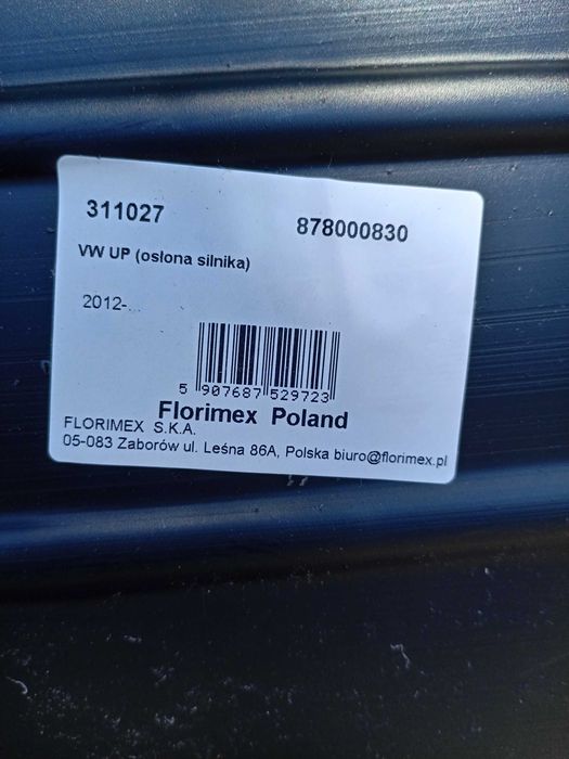 Vand scut motor  Nou pentru Wv up sau Skoda citigo, 2012-2019 .