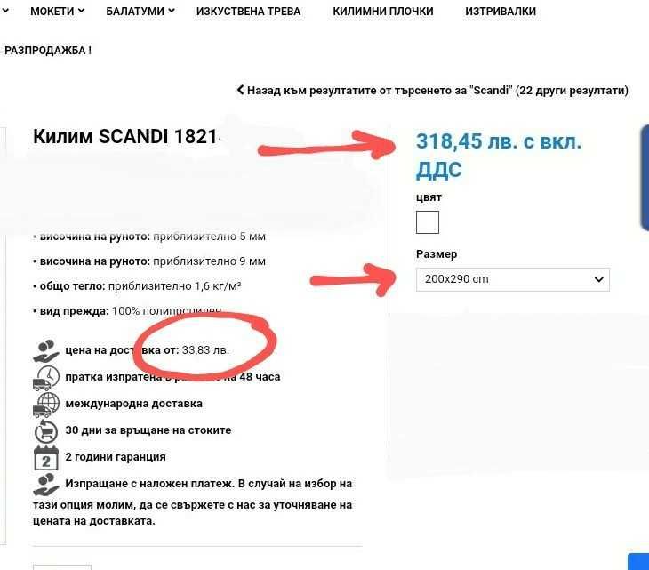 Нов Килим SCANDI 200х290, син