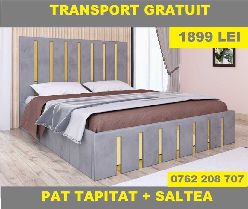 Paturi Tapitate Gri Bej Alb Negru Verde Maro Turcoaz B8