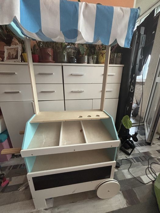 Дървен детски магазин  / количка за сладолед kidland kid land