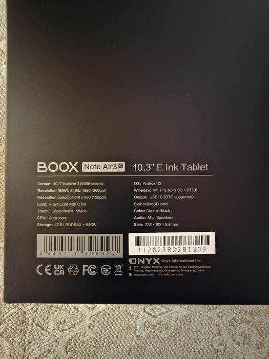 E-book boox note air 3