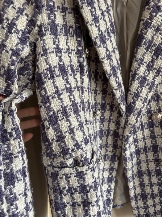 Пролетно сако в лилав и бежов цвят