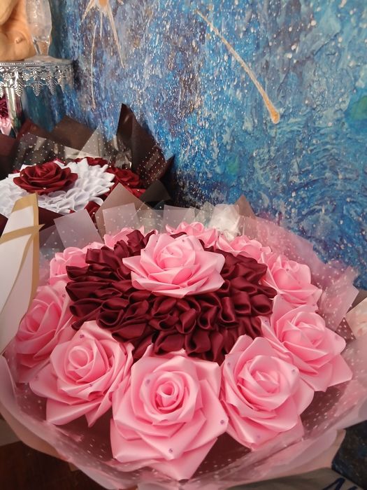 Букеты из атласной ленты