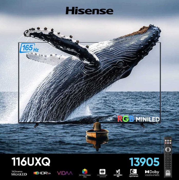 Телевизор Hisense 116UXQ, RGB QLED MiniLED, 4K 165Гц,