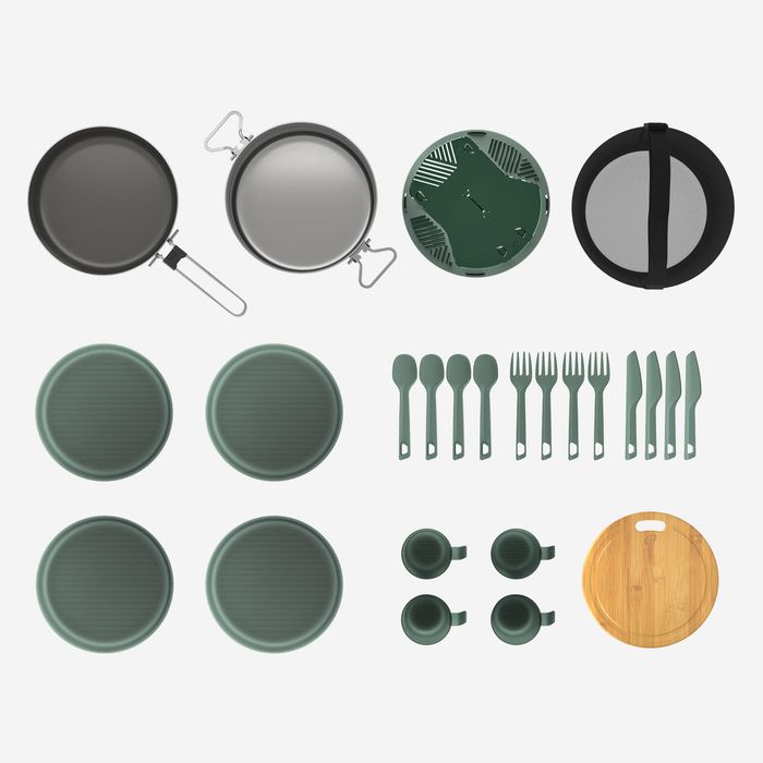 Set de gătit 500 camping din inox + - produs resigilat Decathlon