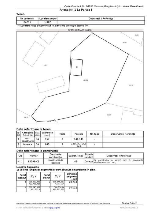 Teren 1.002 mp langa Manastirea Namaesti