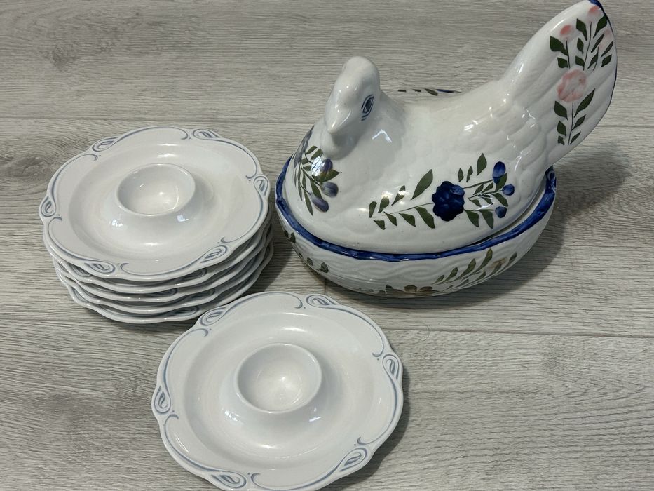 Старинен комплект  сервиз за яйца