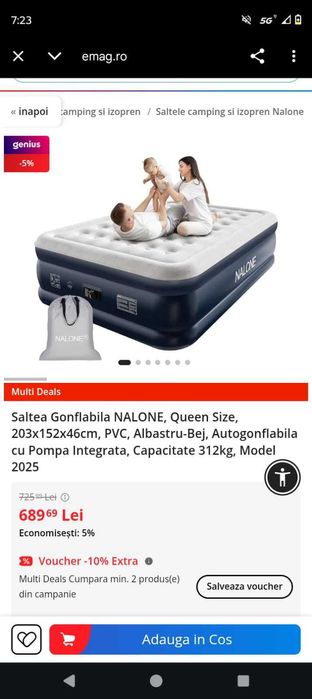 Saltea cu aer mărime XXL pompa integrata