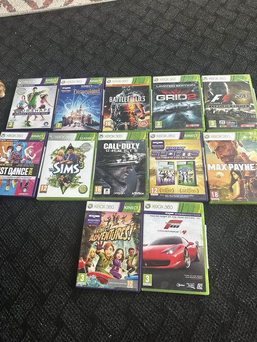 Xbox 360 slim+kinect+controller wirleess stare buna