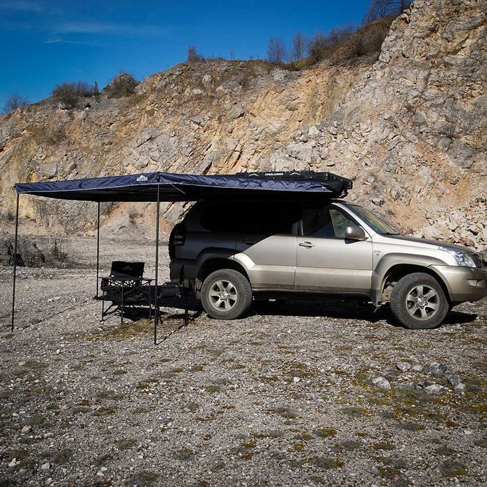 Marchiza auto Overlander 270 de grade, Husă PVC - Off Road, Camping 2.5 METRI cu LED - stanga sau dreapta