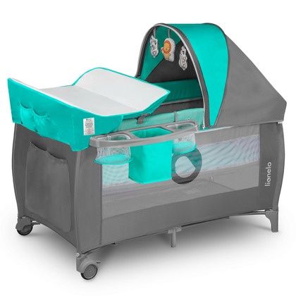 Pătuț pliant Sven Plus Turquoise Grey Lionelo