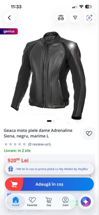 Geaca moto piele dama XS