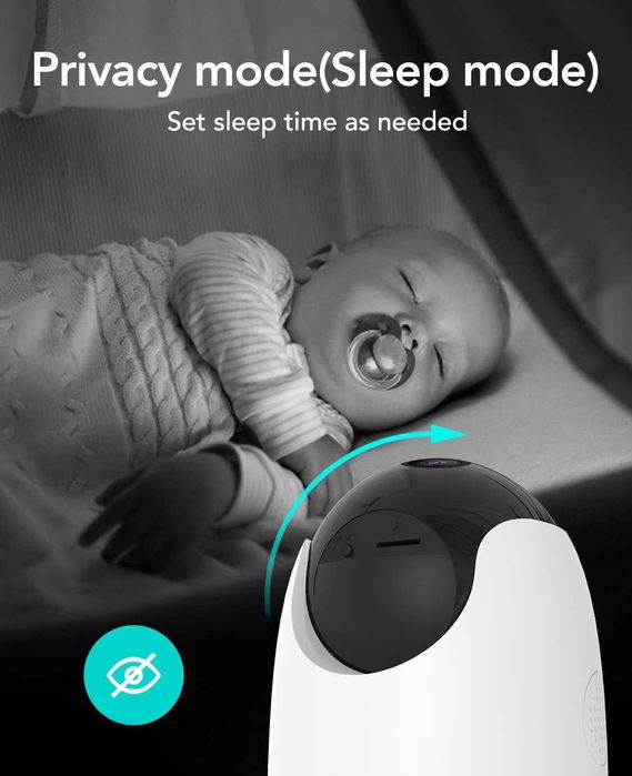 Camera Supraveghere Netvue Indoor 360° PTZ, Monitor Copii Wi-Fi