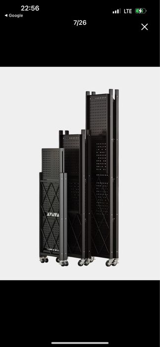 стеллаж металлический на колесах 3/4/5 полками