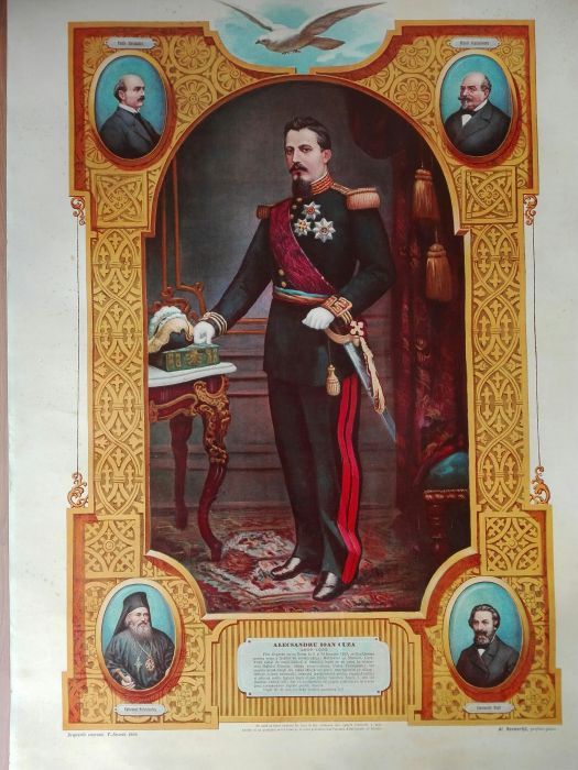 Tablou Litografie Alexandru Ioan Cuza 1909