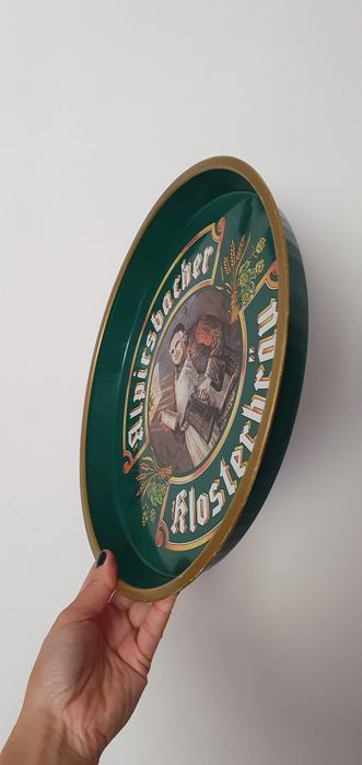 Tava metalica pentru servire bere Alpirsbacher Klosterbräu
